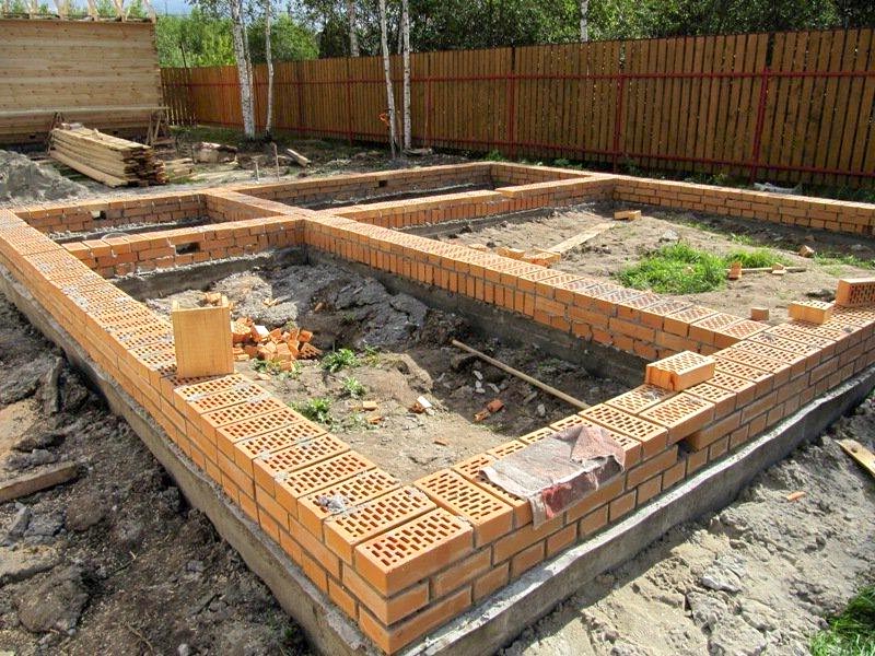 Brick foundation for a greenhouse
